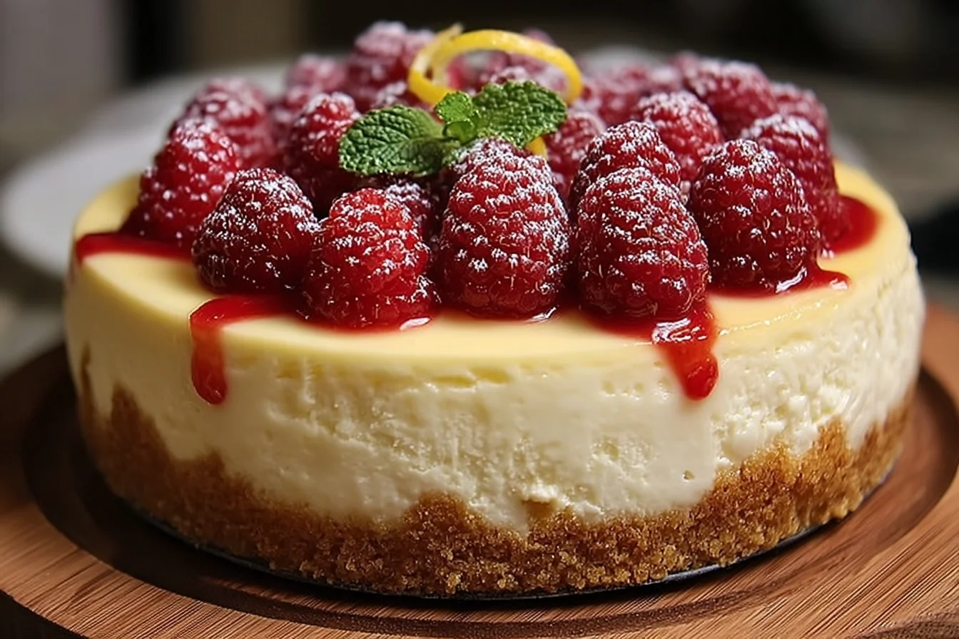 creamy lemon raspberry cheesecake 5 middle