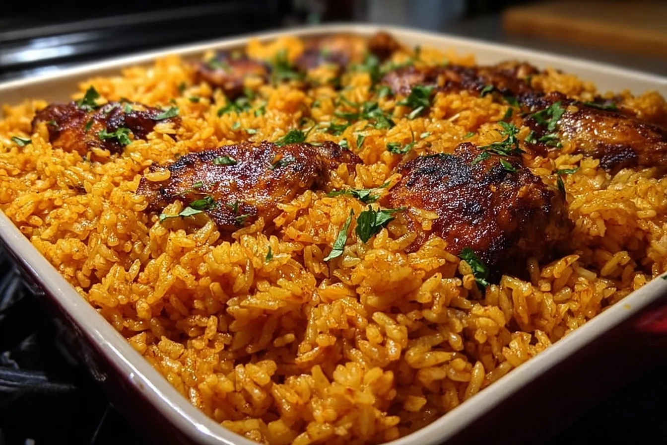 delicious baked jollof rice with roasted chicken an incredible 7 step recipe middle