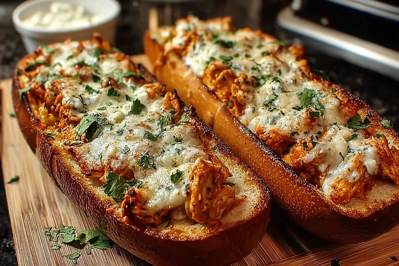 easy buffalo chicken french bread 5 end