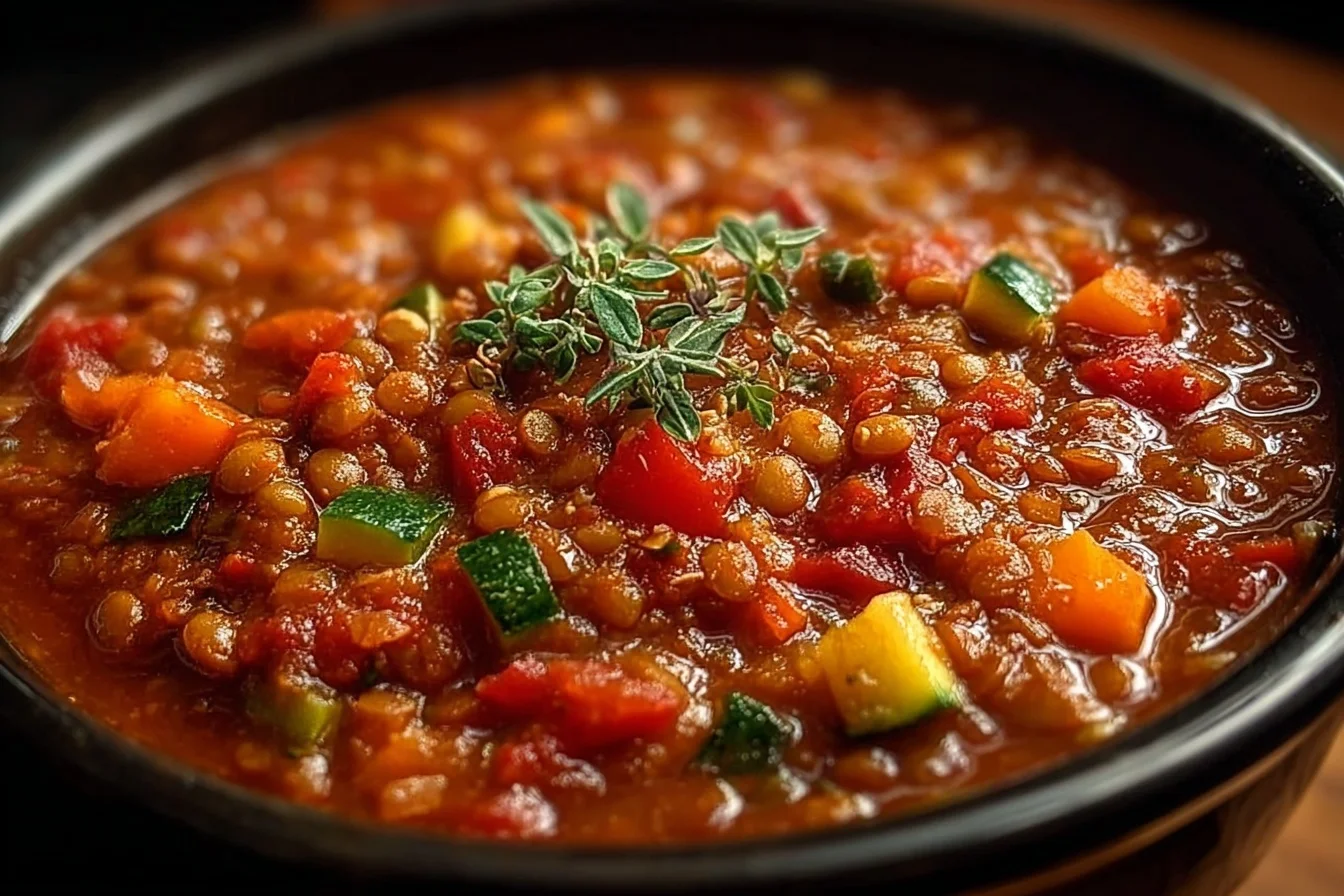 Easy crockpot veggie lentil chili 5 2 easy crockpot veggie lentil chili 5 top
