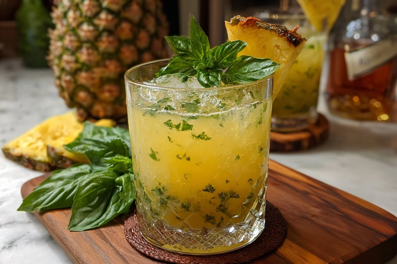 Easy pineapple basil smash cocktail 5 2 easy pineapple basil smash cocktail 5 top
